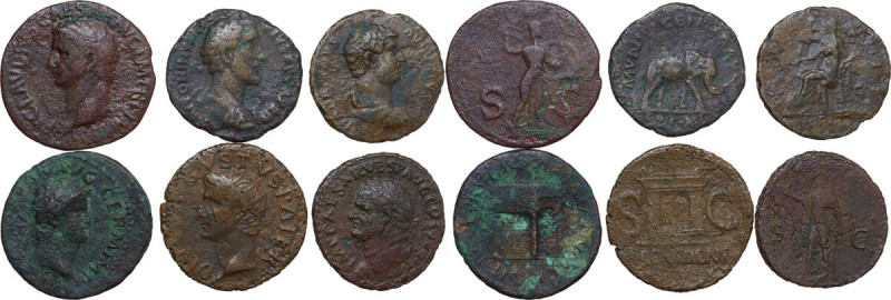 The Roman Empire. Lot of six (6) unclassified AE denominations; including: Claud...