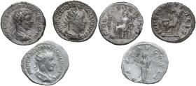 The Roman Empire. Multiple lot of three (3) unclassified silver Antoniniani.