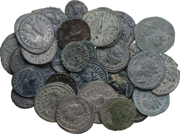 The Roman and Byzantine Empire. Lot of thirty-five (35) unclassified AE denomina...