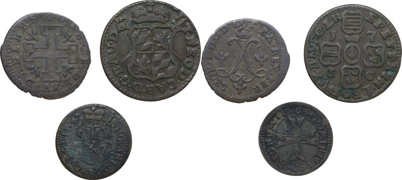 World Coins. Lot of three (3) unclassified BI denominations of the 17th and 18th...