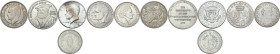 World Coins. Lot of six (6) AR commemorative coins from Monaco, Germany, USA, Belgium, Suriname and Hungary. AR.