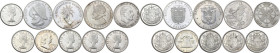 World Coins. Lot of ten (10) AR coins: Canada, 50 Cents of 1953, 1955, 1959, 1957, 1958; Republica de Panama, 1 Balboa 1953 and 1976, 5 Balboas FAO 19...