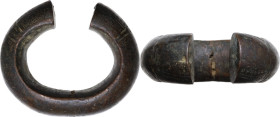 Africa. AE Proto-money bracelet, XIX-XX century. Dimensions: 97 x 80 mm. Cf. Fisher 1987, pp. 278-279. AE. 759.00 g. Example of considerable weight.
