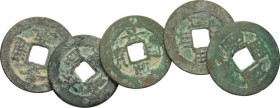 Annam (Vietnam). Le Dynasty (1428-1785). Lot of five (5) AE cash: Canh Hung thong bao. AE.