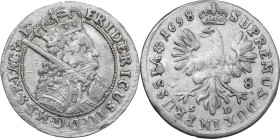 Germany. Friedrich III (1688-1701). AR 18 Groschen, Brandenburg-Prussia, 1698 S-D. KM 611. AR. 5.64 g. 29.50 mm. Some flat areas and minor scratches, ...