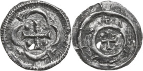 Hungary. Stephan II (1116-1131). AR Denar. Huszár 84; ÉH 39. AR. 0.23 g. 11.00 mm. Toned. Good VF.