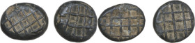 India. BI Two (2) Uninscribed Units. Diameters: 15 and 14.5 mm. Weights: 3.45 and 3.39 g. Mitchiner -. Intriguing Indian proto-money.