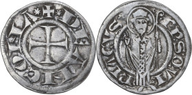 Italy. Republic (13th cent.-1532). AR Grosso agontano, Ancona mint. CNI 1/28; Villoresi 5. AR. 2.30 g. 22.50 mm. Lightly toned. VF.
