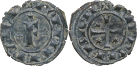 Italy. Friedrich II Hohenstaufen (1197-1250). BI Denaro, Kingdom of Sicily, Brindisi mint, 1249. Sp. 148; MIR (Sicilia) 298. BI. 0.54 g. 18.00 mm. VF.