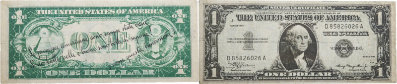 Italy. 'Bubble soap Dollar'. The stamp on this fancy banknote says 'Le promesse ...