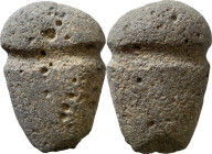 NATIVE AMERICAN STONE AXE American Archaic period, c. 9000-2700 years ago. Large stone axe with groove around the midsection. Dimensions: 175 x 119 x ...