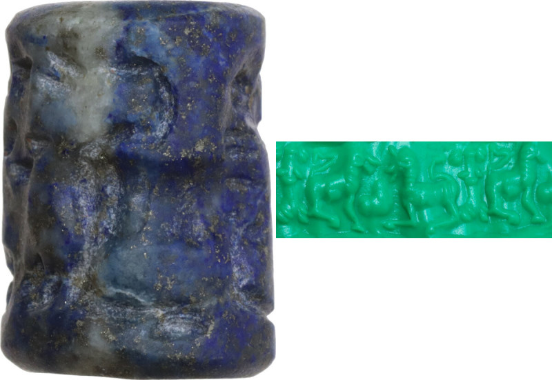 LAPIS LAZULI SEAL Ancient Near East, c. 2nd millennium BC (?). Lapis lazuli seal...