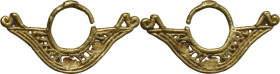 TAIRONA GOLD NOSE RING Colombia, Tairona culture, c. 10th - 17th century AD. Tairona culture nose ring in gold. Dimensions: 25.5 x 13.5 mm. Weight: 1....