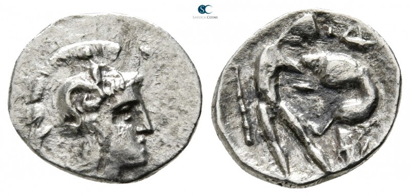 Calabria. Tarentum circa 380-360 BC. 
Diobol AR

12 mm., ,76 g.



nearly...