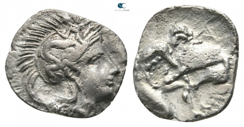 Lucania. Herakleia 432-420 BC. 
Diobol AR

12 mm., 1,08 g.



very fine