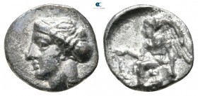 Bruttium. Terina 400-356 BC. Triobol AR