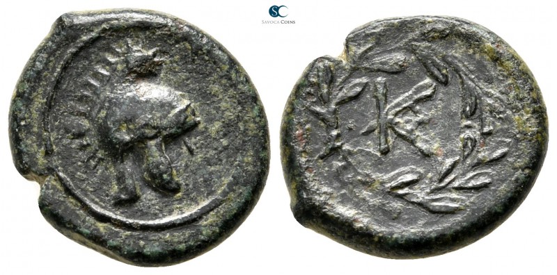 Sicily. Tauromenion. Campanian mercenaries 354-344 BC. 
Onkia Æ

13 mm., 2,05...