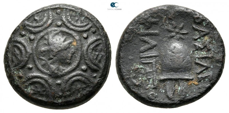 Kings of Macedon. Pella or Amphipolis. Philip V 221-179 BC. 
Bronze Æ

15 mm....