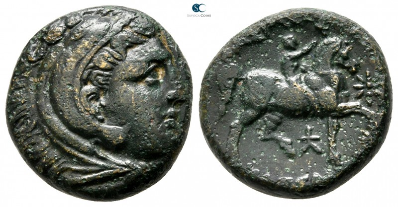 Kings of Macedon. Uncertain mint. Kassander 306-297 BC. 
Bronze Æ

18 mm., 6,...