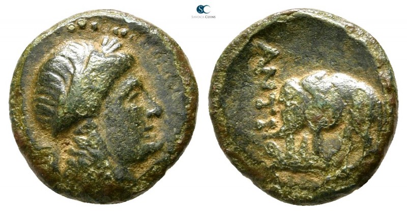 Seleukid Kingdom. Antioch. Antiochos III Megas 223-187 BC. 
Bronze Æ

13 mm.,...