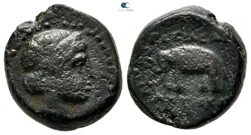 Seleukid Kingdom. Sardeis. Antiochos III Megas 223-187 BC. 
Bronze Æ

12 mm.,...