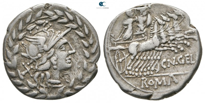 Cn. Gellius 138 BC. Rome
Denarius AR

19 mm., 3,80 g.



very fine