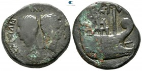 Octavian and Divus Julius Caesar 36 BC. Colonia Iulia Viennensis. Dupondius Æ