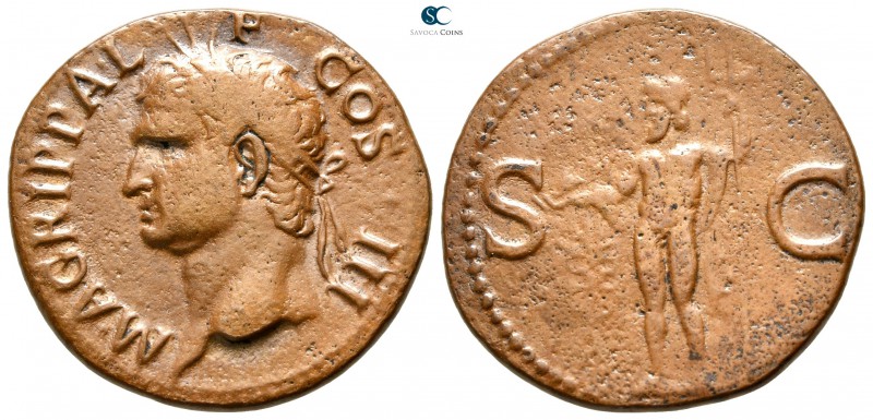 Agrippa 12 BC. Struck by Caligula AD 37-41. Rome
As Æ

28 mm., 9,82 g.


...