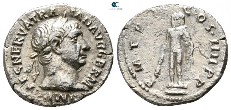 Trajan AD 98-117. Rome
Denarius AR

19 mm., 2,60 g.



nearly very fine