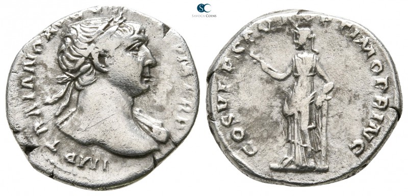 Trajan AD 98-117. Rome
Denarius AR

20 mm., 3,32 g.



very fine