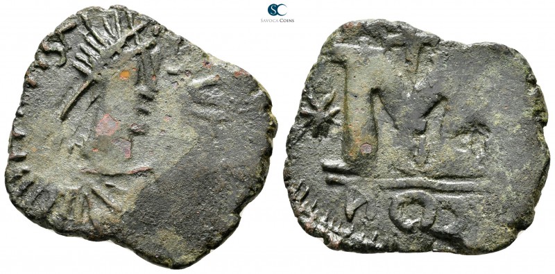 Justinian I AD 527-565. 
Barbaric contemporary imitation of a Follis AE

30 m...