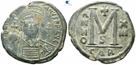 Justinian I AD 527-565. Carthage. Follis Æ