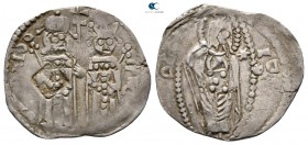 Stefan Uroš IV Dušan AD 1345-1355. countermark. Dinar AR
