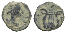 Ionia. Smyrna. (190-75 BC). Bronze Æ. Obv: head of Apollo right. Rev: lyre. artificial sandpatina. Weight 0,64 gr - Diameter 8 mm