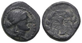 Lydia. Sardes. (2nd-1st Century BC). Bronze Æ. (15mm, 4,53g) Obv: laureate head of Apollo right. Rev: club within wreath. Weight 3,76 gr - Diameter 14...