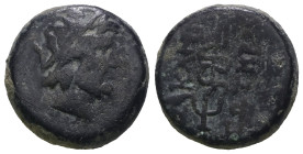 Mysia. Pergamon. (200-133 BC). Bronze Æ. Obv: helmeted head of Zeus right. Rev: Asklepios. Weight 4,67 gr - Diameter 16 mm