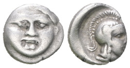 Pisidia. Selge. (350-300 BC) AR Obol. Obv: facing gorgoneion. Rev: helmeted head of Athena right. Weight 0,95 gr - Diameter 8 mm