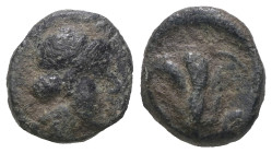 Rhodos. (400-350 BC) Bronze Æ. Obv: head of Nymphe right. Rev: rose. Weight 1,26 gr - Diameter 9 mm