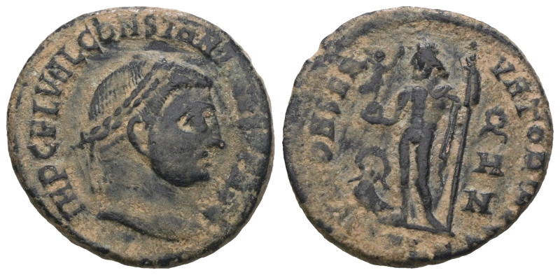 Constantinus I. (317-320 AD). Follis. Obv: IMP CONSTANTINVS AVG. draped bust of ...