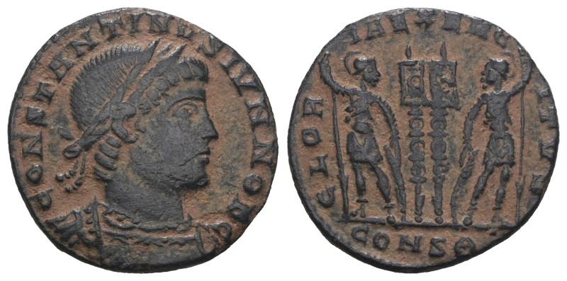 Constantinus II. (333-334 AD). Æ Follis. Constantinople. Obv: CONSTANTINVS IVN N...