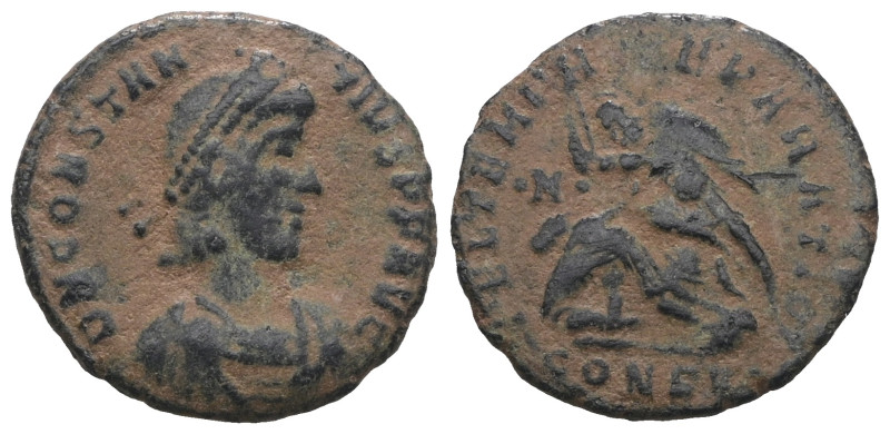 Constantinus II. (351-354 AD). Follis. Constantinople. Obv: D N CONSTANTIVS P F ...