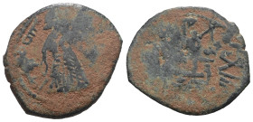 Byzantine-Islamic. Umayyad Fals `Abd al-Malik ibn Marwan. (685-705 AD) CU. artificial sandpatina. Weight 2,94 gr - Diameter 18 mm