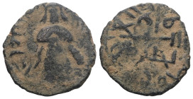 Byzantine-Islamic. Umayyad Fals `Abd al-Malik ibn Marwan. (685-705 AD) CU. artificial sandpatina. Weight 1,88 gr - Diameter 15 mm