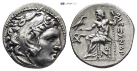 KINGS of MACEDON. Philip III Arrhidaios. 323-317 BC. AR Drachm (17mm, 4.11 g). In the name of Alexander III. Lampsakos mint. Struck under Leonnatos, A...