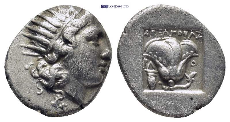 Islands of Caria, Rhodes AR Plinthophoric Drachm. (16mm, 2.8 g) Circa 170-150 BC...