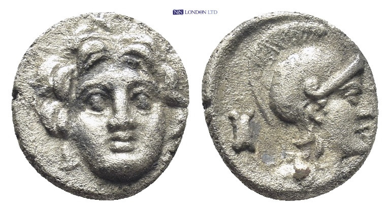 Pisidia. Selge circa 350-300 BC. Obol AR (0.9 Gr. 10mm.) 
Gorgoneion. 
Rev. Head...