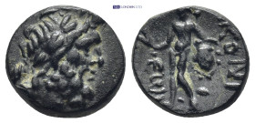 LYCAONIA. Iconium. AE (1st century BC). (3.4 Gr. 13mm.)
Head of Zeus right. 
Rev. Perseus standing facing, holdig harpa and head of Medusa