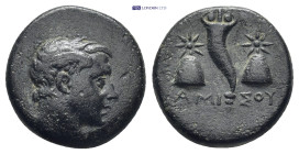 Pontos. Amisos. Time of Mithradates VI Eupator circa 120-63 BC. (4.14 Gr. 16mm.)
Laureate head of Zeus right 
Rev. Eagle standing left on thunderbolt,...