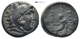 Seleukid kings of Syria, Sardes, Seleukos II Kallinikos (246-226 BC), AE (5.6 Gr.16mm.)
 Head of youthful Herakles in lion's skin headdress to right 
...