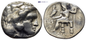 KINGS of MACEDON. Alexander III ‘the Great’. 336-323 BC. AR Tetradrachm (16.4 Gr. 26mm.)
Head of Herakles right, wearing lion skin 
Rev. Zeus seated o...